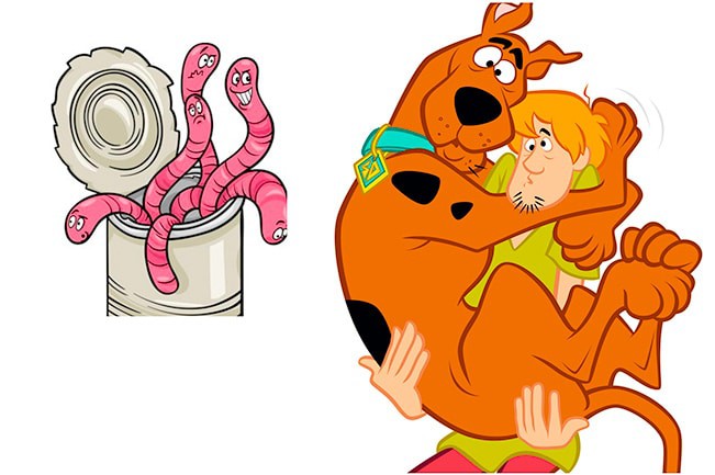 Scooby Doo and Shaggy afraid of heartworms.